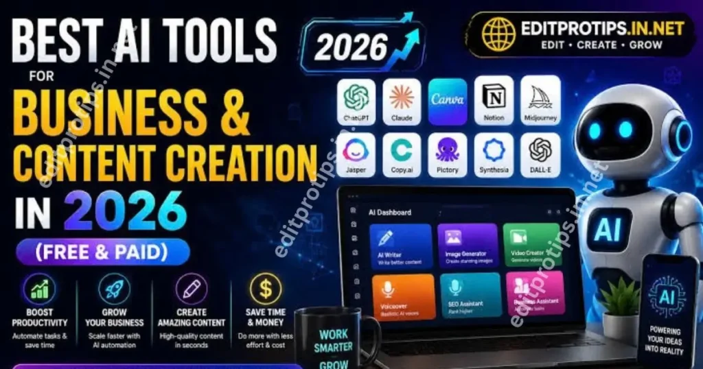 Best AI Tools for Business & Content Creation in 2026 (Free & Paid) – Complete Guide