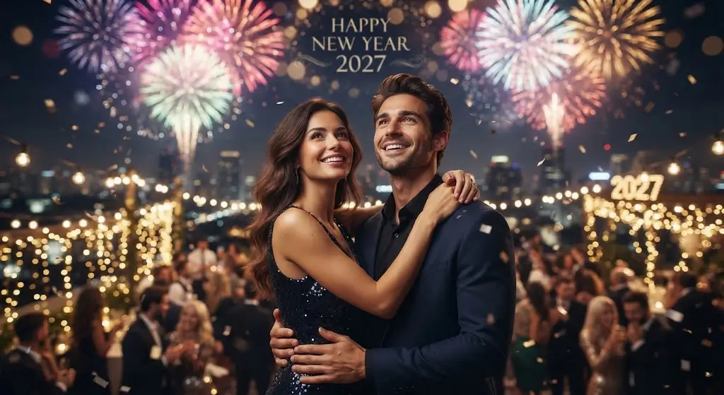 Romantic New Year Fireworks Couple Prompt